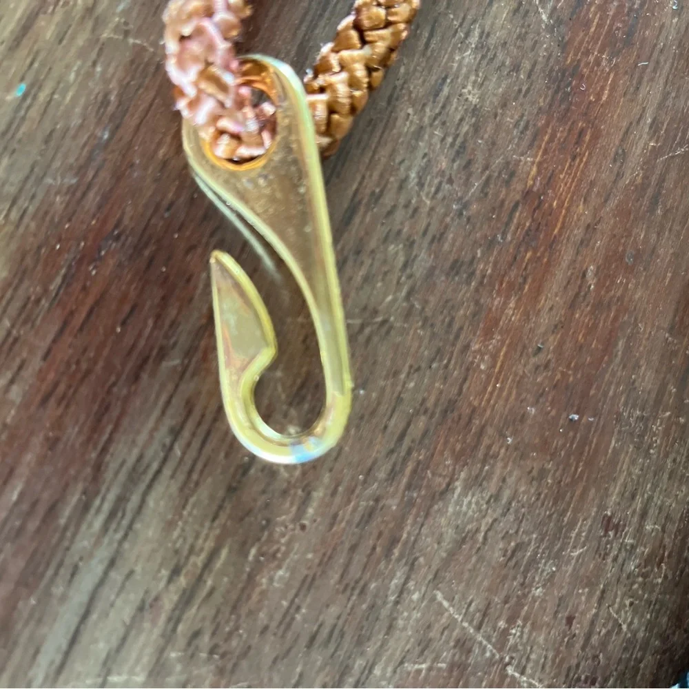 70’s fashion cords macrame style belt with gold hook closure - Picture 7 of 7
